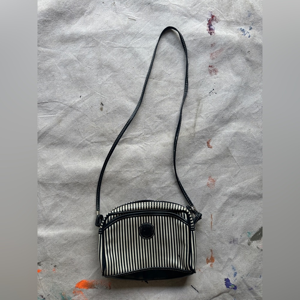 Gitano blue and white striped crossbody bag